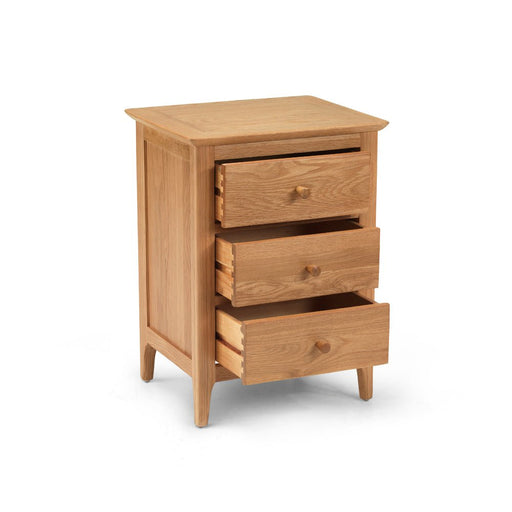 Furniture HausCorbett Oak 3 Drawer Bedside - Rest Relax