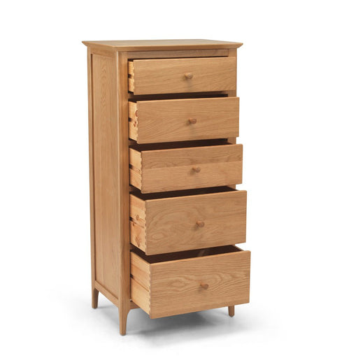 Furniture HausCorbett Oak 5 Drawer Tall Chest - Rest Relax