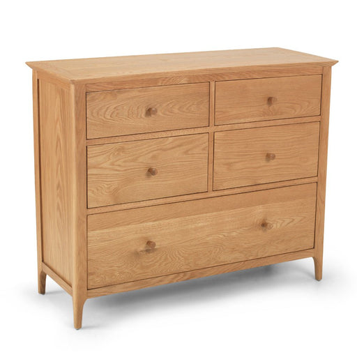 Furniture HausCorbett Oak 5 Drawer Wide Chest - Rest Relax