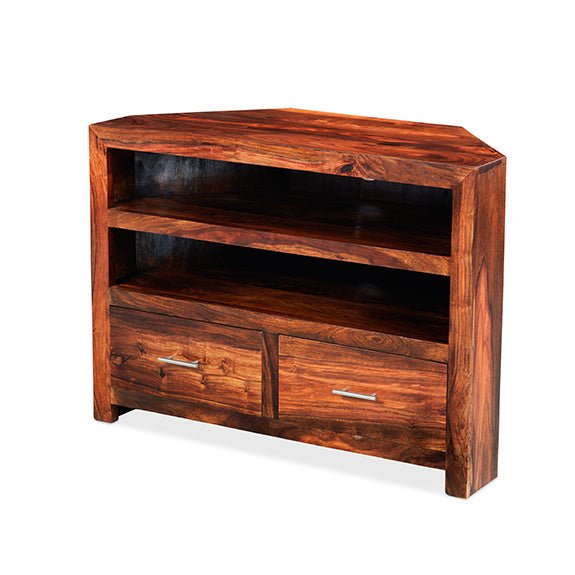 Furniture HausCuba Living Indian Rosewood Cube Corner TV Unit - Rest Relax