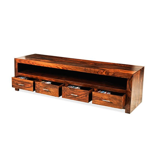 Furniture HausCuba Living Indian Rosewood Cube Long 4 Drawer TV Unit - Rest Relax