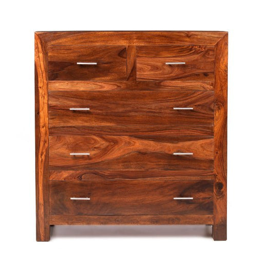 Furniture HausCuba Sheesham Wood 2 Over 3 Drawer Chest - Rest Relax