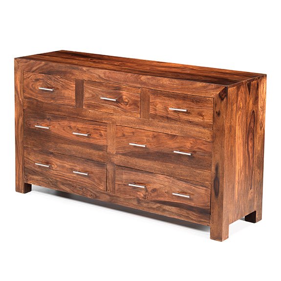 Furniture HausCuba Sheesham Wood 7 Drawer Chest - Rest Relax