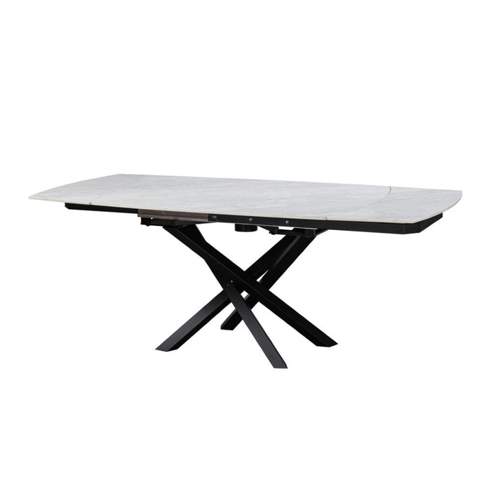 Furniture HausEnzo Ceramic Pearla Grey Dining Table Gloss Finish 120cm - 180cm - Rest Relax