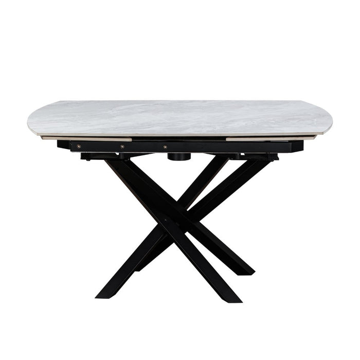 Furniture HausEnzo Ceramic Pearla Grey Dining Table Gloss Finish 120cm - 180cm - Rest Relax