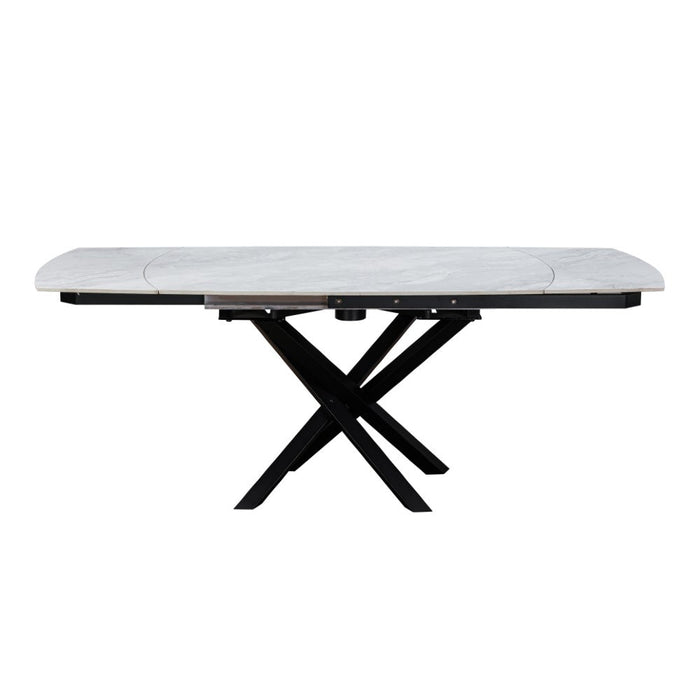 Furniture HausEnzo Ceramic Pearla Grey Dining Table Gloss Finish 120cm - 180cm - Rest Relax