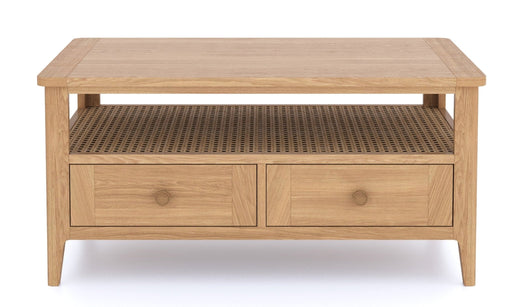 Furniture HausHalmstad Natural Oak 2 drawer Coffee Table - Rest Relax