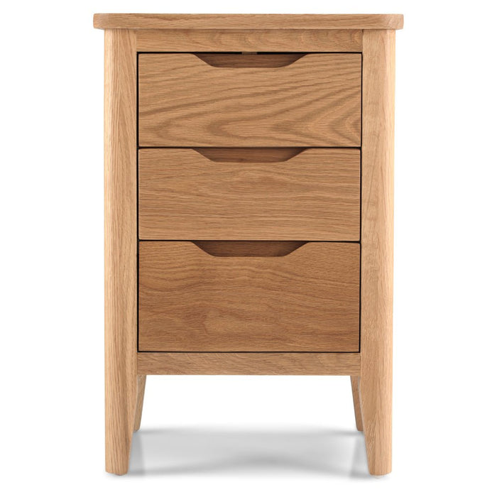 Furniture HausHarkuta Oak 3 Drawer Bedside - Rest Relax