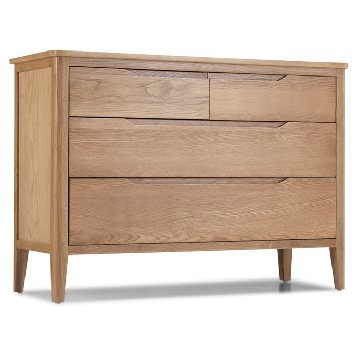 Furniture HausHarkuta Oak 4 Drawer Wide Chest - Rest Relax