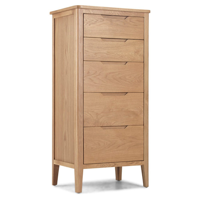 Furniture HausHarkuta Oak 5 Drawer Tall Chest - Rest Relax