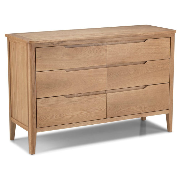 Furniture HausHarkuta Oak 6 Drawer Wide Chest - Rest Relax