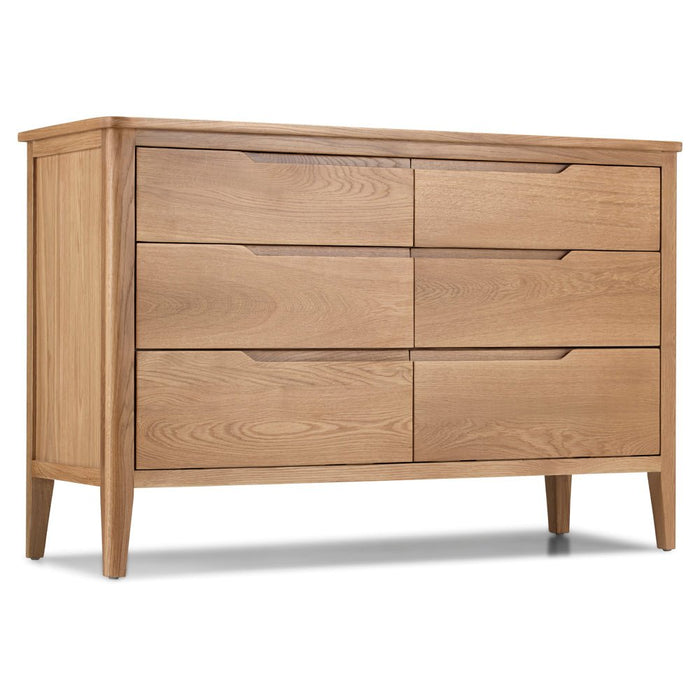 Furniture HausHarkuta Oak 6 Drawer Wide Chest - Rest Relax