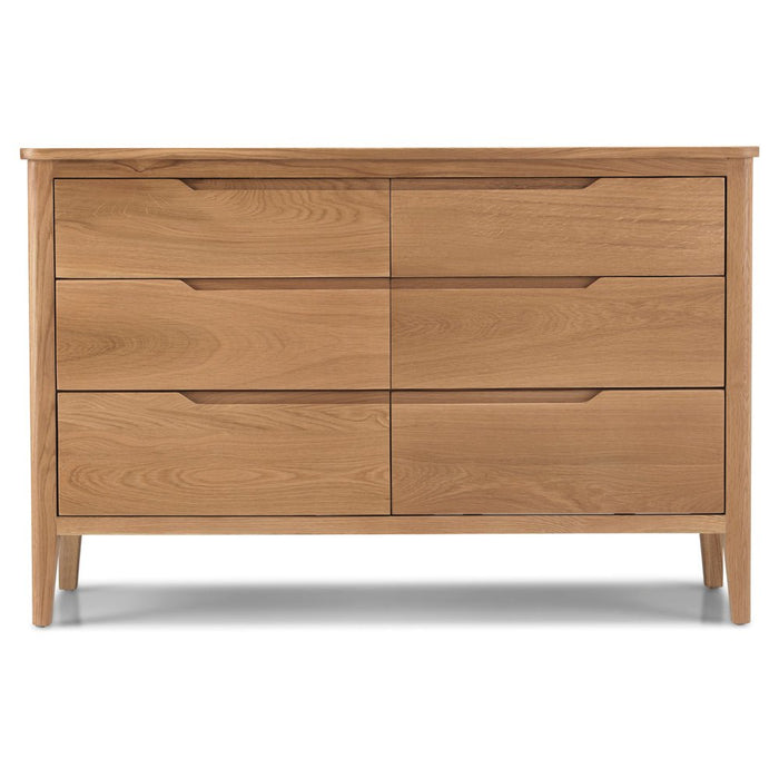 Furniture HausHarkuta Oak 6 Drawer Wide Chest - Rest Relax