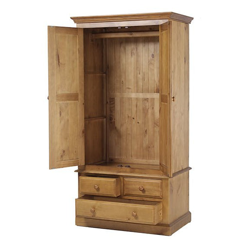 Furniture HausHendon Pine Double Wardrobe + Drawer - Rest Relax