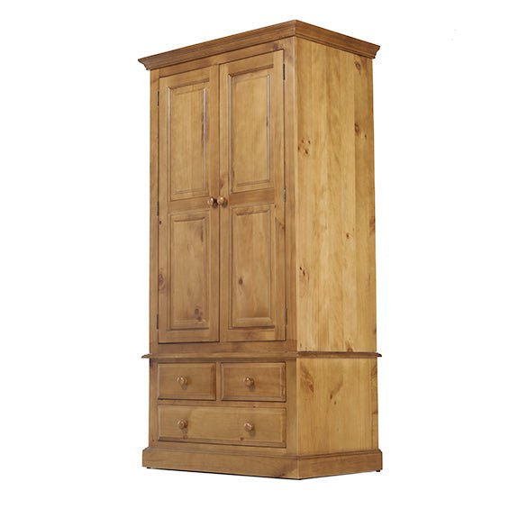 Furniture HausHendon Pine Double Wardrobe + Drawer - Rest Relax