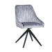 Furniture HausHugo Velvet Light Grey Dining Chair - Swivel Black Legs - Rest Relax