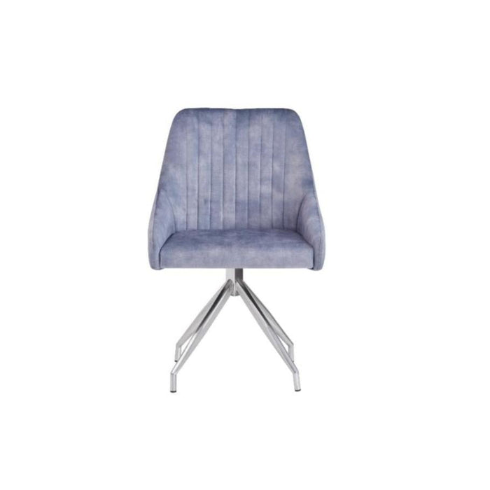 Furniture HausHugo Velvet Light Grey Dining Chair - Swivel Legs - Rest Relax