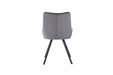 Furniture HausJager Velvet Light Grey Dining Chair - Black Legs - Rest Relax