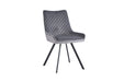 Furniture HausJager Velvet Light Grey Dining Chair - Black Legs - Rest Relax