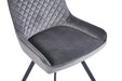 Furniture HausJager Velvet Light Grey Dining Chair - Black Legs - Rest Relax