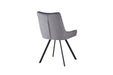 Furniture HausJager Velvet Light Grey Dining Chair - Black Legs - Rest Relax