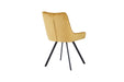 Furniture HausJager Velvet Mustard Dining Chair - Black Legs - Rest Relax