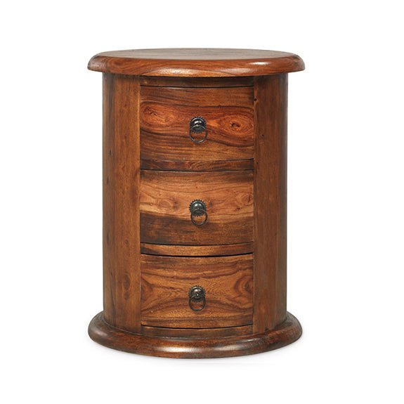 Furniture HausJali Indian Rosewood 3 Drawer Drum - Rest Relax