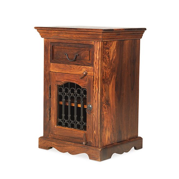 Furniture HausJali Indian Rosewood Bedside Cabinet Left Open - Rest Relax