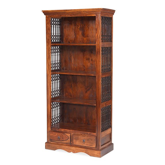 Furniture HausJali Indian Rosewood Bookcase 2 Drawer - Rest Relax