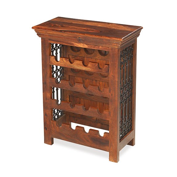 Furniture HausJali Indian Rosewood Bottle Wine Rack - Rest Relax