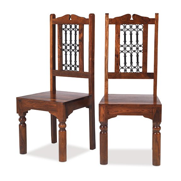 Furniture HausJali Indian Rosewood Capsule High Back Jali Chair - Rest Relax