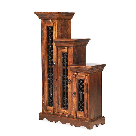 Furniture HausJali Indian Rosewood CD Step Jali Left - Rest Relax