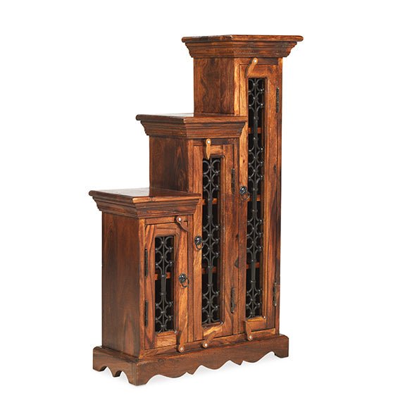 Furniture HausJali Indian Rosewood CD Step Jali Right - Rest Relax