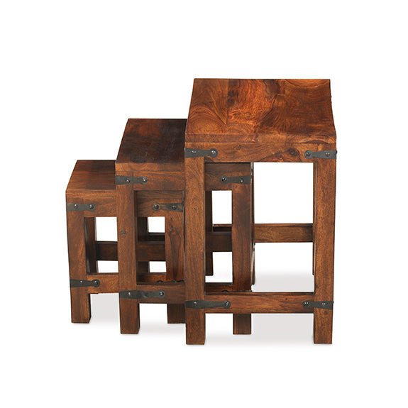 Furniture HausJali Indian Rosewood Nest of 3 Tables - Rest Relax