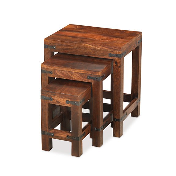 Furniture HausJali Indian Rosewood Nest of 3 Tables - Rest Relax