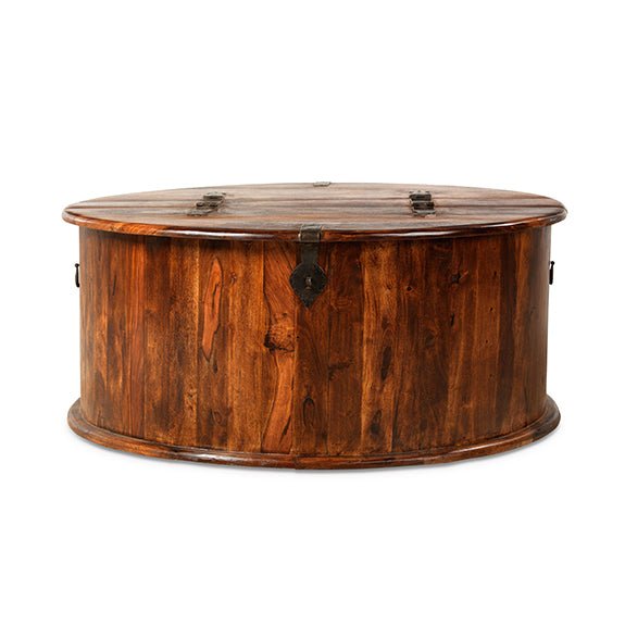 Furniture HausJali Indian Rosewood Round Coffee Trunk - Rest Relax