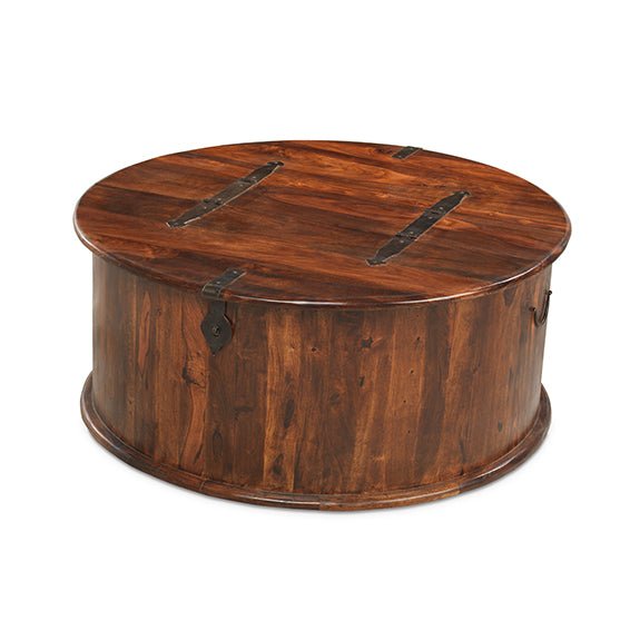 Furniture HausJali Indian Rosewood Round Coffee Trunk - Rest Relax