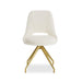 Furniture HausKasper Boucle Creamy Dining Chair - Swivel Legs - Rest Relax