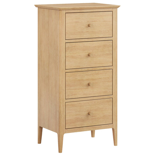 Furniture HausLangford Oak 4 Drawer Tall Chest - Swann Sleep Ltd T/A Rest Relax