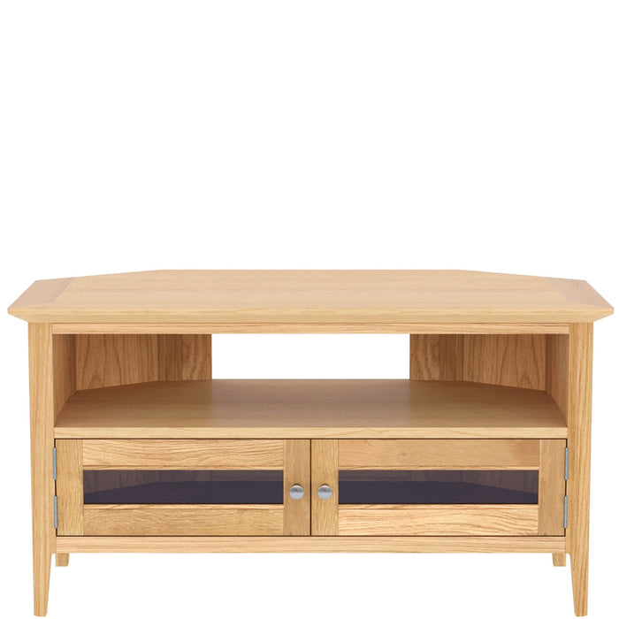 Furniture HausSaxby Oak GLAZED CORNER TV UNIT - Rest Relax