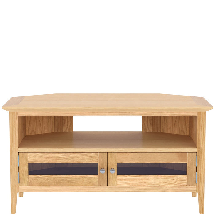 Furniture HausSaxby Oak GLAZED CORNER TV UNIT - Rest Relax