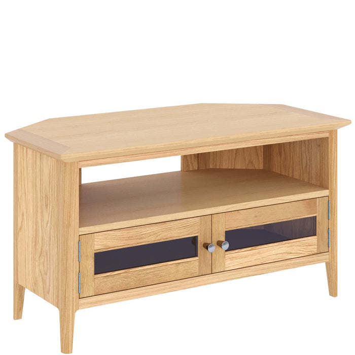 Furniture HausSaxby Oak GLAZED CORNER TV UNIT - Rest Relax