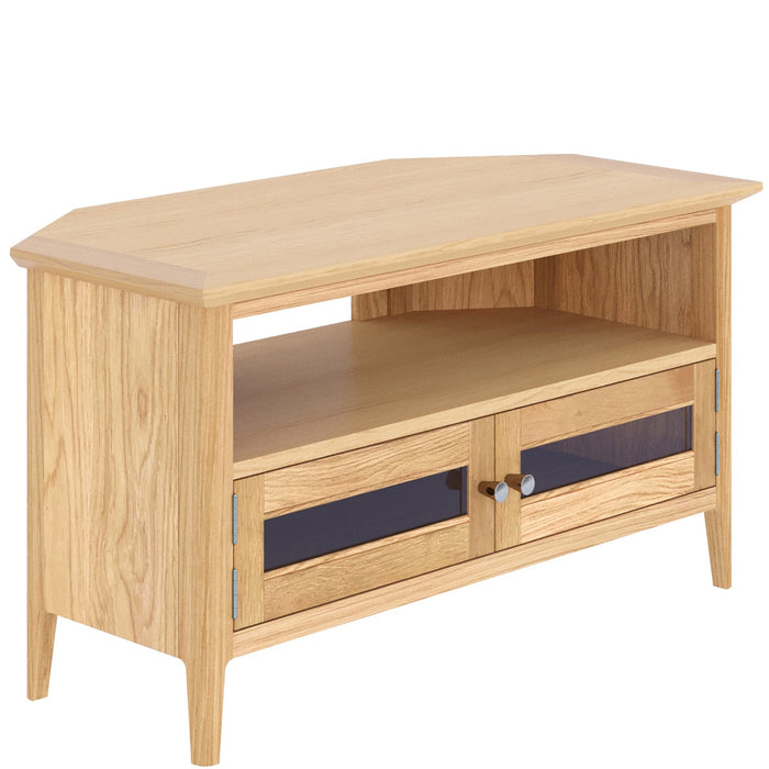 Furniture HausSaxby Oak GLAZED CORNER TV UNIT - Rest Relax