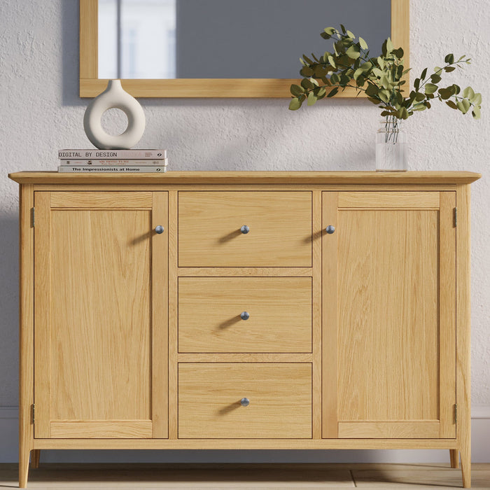 Furniture HausSaxby Oak LARGE 2 DOOR 3 DRAWER SIDEBOARD - Rest Relax