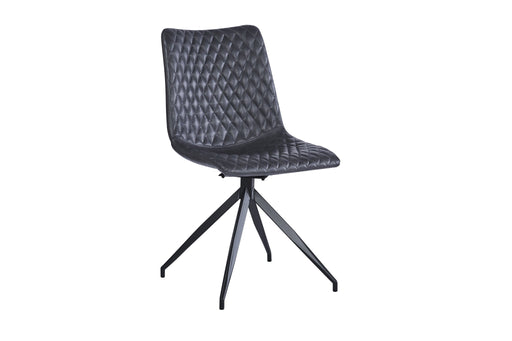 Furniture HausVali PU Leather Black Dining Chair - Swivel Black Legs - Rest Relax