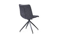 Furniture HausVali PU Leather Black Dining Chair - Swivel Black Legs - Rest Relax