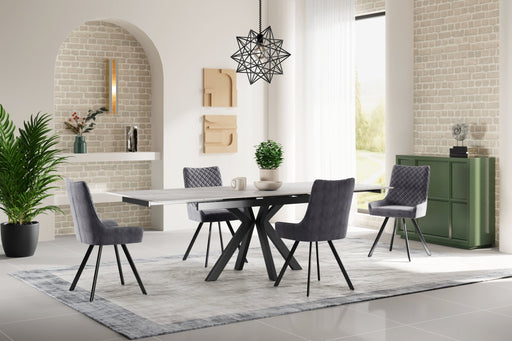 Furniture HausVito Ceramic Argento Grey Dining Table Matt Finish 120/150/180cm - Rest Relax