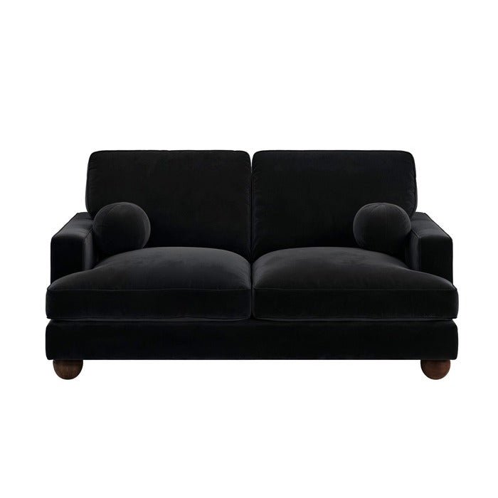 Solace+CoSolace+Co Addison 2 Seater Black Velvet Sofa - Rest Relax