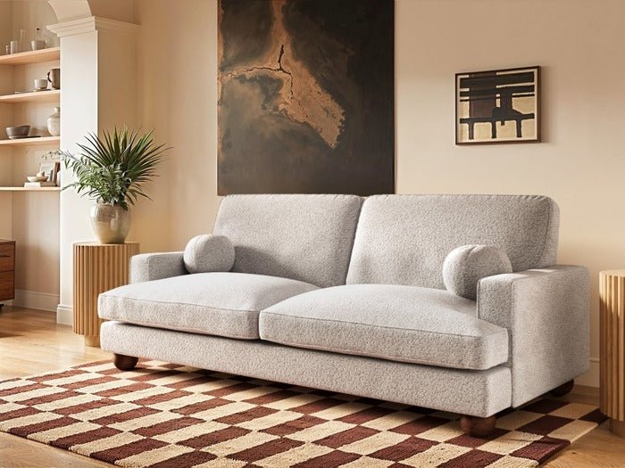 Solace+CoSolace+Co Addison 3 Seater Beige Boucle Sofa - Rest Relax