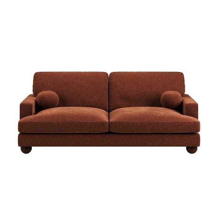 Solace+CoSolace+Co Addison 3 Seater Burnt Orange Chenille Sofa - Rest Relax